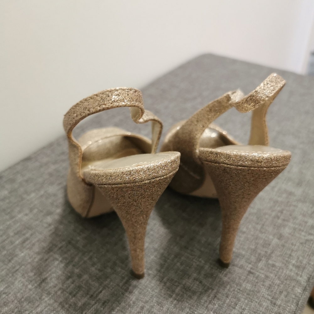 Call it Spring Gold Glitter Sandals